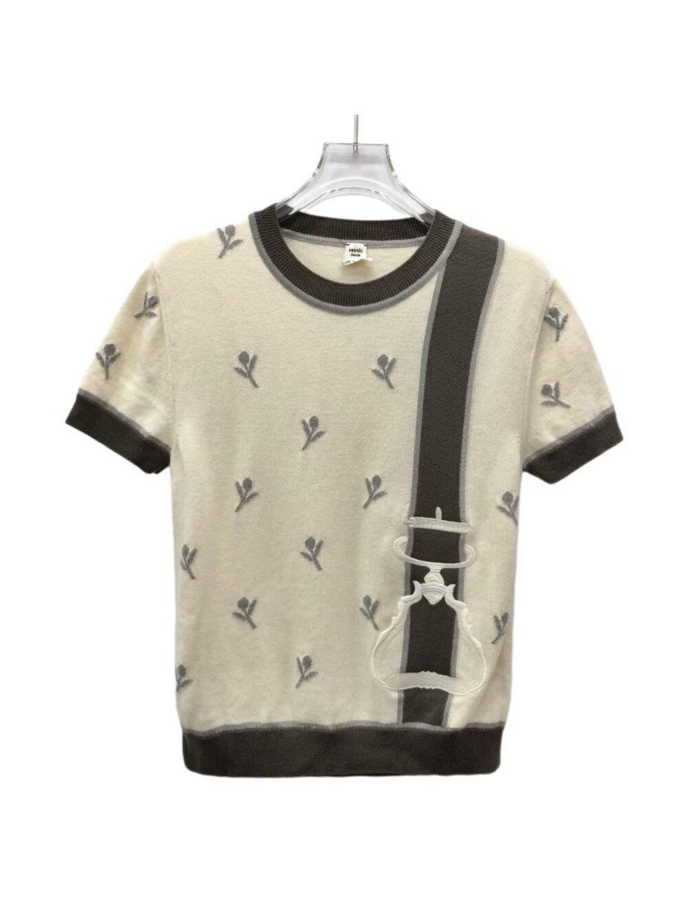 Hermès 2024 Color-Block Wool Jacquard & Embroidered Knit Top